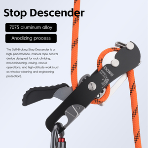 Dispositivo di Controllo Corda con Sistema Anti-Panico in Lega di Alluminio 7075 per Arrampicata e Soccorso - Product Image 2