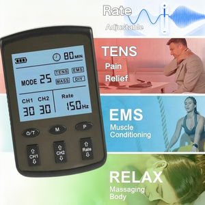 Máquina de Terapia Magneto Fisioterapêutica NMES <span class=keywords><strong>TENS</strong></span> com 25 Modos para Relaxamento Diário, Eletroterapia EMS Estimulador Muscular de Canal Duplo - Product Image 2