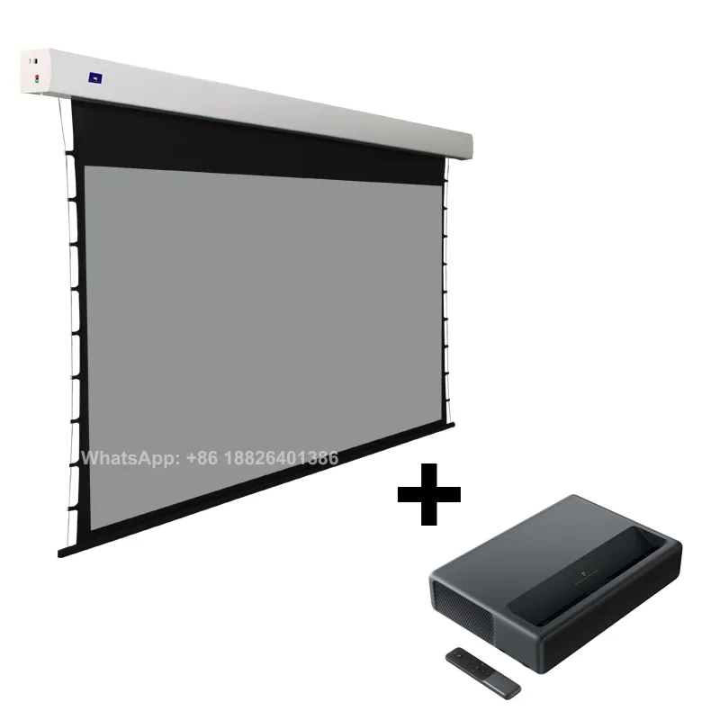 XY ekranlar UST ALR gri 92 inç 16:9 elektrikli projektör perdesi için Xioami lazer projektör