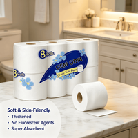 Papier toilette jetable de qualité supérieure, résistant, écologique, ultra-doux, compatible avec les fosses septiques, rouleau de papier hygiénique pour salle de bain