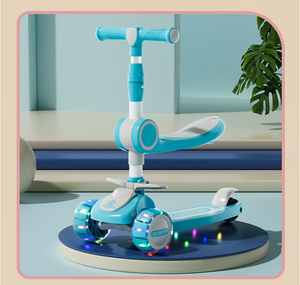 Scooter à 3 roues réglable pour enfants avec roues en PU lumineuses extra larges et 4 hauteurs pour enfants avec musique et lumière - Product Image 5