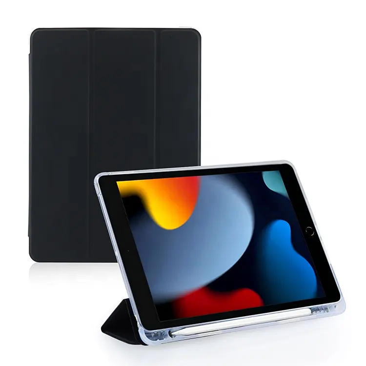 Tri-fold Cases For iPad 5th 6th 7th 8th Generation Tablet Protective Case Light Weight with Pencil Holder