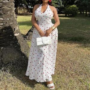 Nuevo Vestido Largo Halter con Estampado de Corazones Pequeños, Espalda Descubierta, para Salir de Noche o Uso Diario, Moda de Verano - Product Image 2