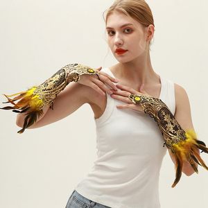 Sarung Tangan Pertunjukan Sarung Tangan Bulu Renda Cosplay Pesta Liburan Aksesori Kostum Tari Rave - Product Image 4