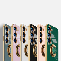 2023 dernière lunette galvanisée TPU pour Samsung S23 22 21 Plus Ultra pour VIVO avec support coque de téléphone Opp sac plaine 7 couleurs