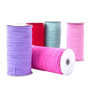 Sustainable Wholesale Double Layer Knitted Braided Elastic Tape Cord Band For Clothing Accessories With Custom Colors