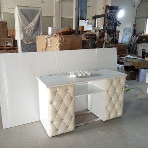 Mesa de manicura de belleza, muebles de salón de uñas, barra de uñas Rosa moderna y juegos de sillas - Product Image 5
