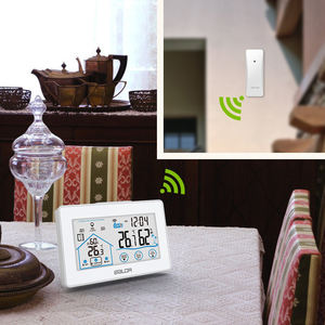 <span class=keywords><strong>Station</strong></span> météo numérique <span class=keywords><strong>BALDR</strong></span> avec réveil, moniteur de température et d'humidité, thermomètre à écran tactile, hygromètre - Product Image 2