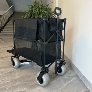 <span class=keywords><strong>Chariot</strong></span> <span class=keywords><strong>de</strong></span> <span class=keywords><strong>plage</strong></span> pliable à deux niveaux avec étagère inférieure extensible - Product Image 1