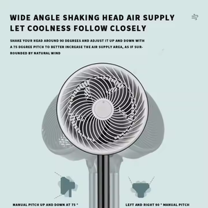 <span class=keywords><strong>Ventilateur</strong></span> de sol silencieux et économe en énergie, personnalisable, pour la circulation de l'air domestique, avec grande circulation de vent verticale et tête oscillante, double usage (<span class=keywords><strong>ventilateur</strong></span> sur pied et de table) - Product Image 2