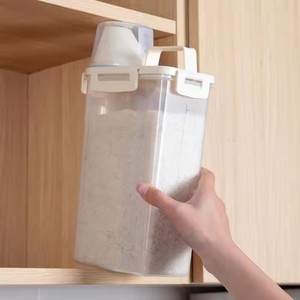 Contenedor de Arroz Hermético de 2.5L con Cuatro Botones, a Prueba de Humedad, para Almacenamiento de Arroz Enlatado, Granos y Cereales - Product Image 5