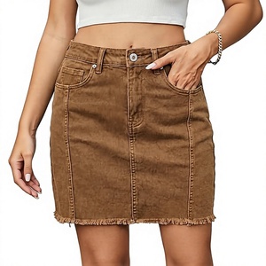Jupe en jean sexy taille haute pour femme avec détails boutonnés, longueur mi-mollet, tissu élastique, idéale pour les tenues décontractées ou semi-formelles - Product Image 4