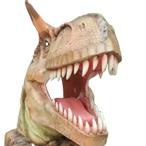 最逼真的模拟恐龙头真人大小玻璃纤维恐龙头