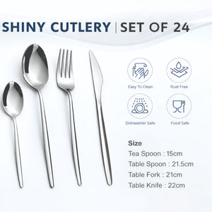Juego de Cubiertos de Acero Inoxidable Sostenible Lily de 16 Piezas para Fiestas con Acabado Pulido Espejo y Diseño Moderno de Mango Cónico - Product Image 2