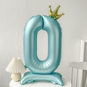 Globo de aluminio con número azul de pie de corona de <span class=keywords><strong>42</strong></span> pulgadas para decoración de fiesta de cumpleaños de aniversario de San Valentín - Product Image 2