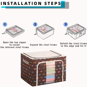 Factory 24L Waterproof Heavy Duty Modern Luxury Foldable Fabric Storage Box Oxford Cloth Quilt Blanket Home Clothing Organizer - Product Image 4