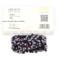 Strass thermocollants YHB de haute qualité couleur violette pour la décoration de chaussures, sacs, tissus, vêtements et accessoires de bijoux DIY