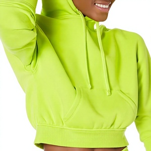 Ensemble de sweat-shirt à capuche vert lime pour femme, matière polaire, couleur unie, manches longues, respirant, grande taille, vêtements d'automne - Product Image 1