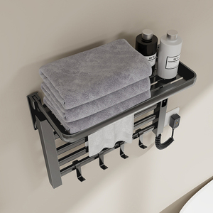 Badkameraccessoires Ruimtebesparende aluminium handdoekdroger Intelligente handdoekverwarmer met timer Wandmontage - Product Image 2