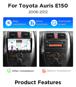 Junsun Qualcomm chip <span class=keywords><strong>Android</strong></span> đài phát thanh xe cho TOYOTA Auris E150 2006-2012 Apple Carplay Stereo 360 máy ảnh 1.8 GHz - Product Image 2