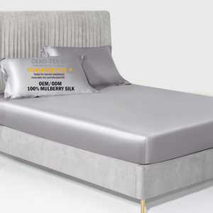 100% Tinh Khiết Dâu Lụa Bộ Đồ Giường Đặt 19Momme Được Trang Bị Tấm Sang Trọng Chất Lượng Hàng Đầu Lụa Duvet Bìa Bán Buôn Bộ Đồ Giường - Product Image 1