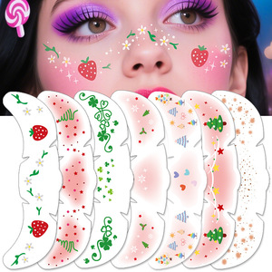 Tatuaggi temporanei di carta viso di natale per bambini-Eco-friendly fiocchi di neve impermeabili alberi lentiggini adesivi del <span class=keywords><strong>tatuaggio</strong></span> natale - Product Image 5