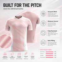 Maillot de football personnalisé rose Elite avec maille jacquard, uniforme de football en gros pour l'approvisionnement des équipes de clubs professionnels