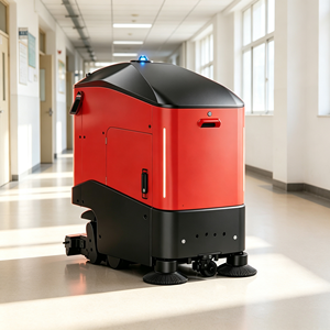 Red Black Intelligent Floor Cleaner <b>Robot</b> Separate 31L Clean 25L Waste Tanks For Airport Lobby And Large Public Venues - Product Image 1