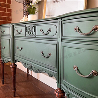 Meuble de rangement d'entrée en chêne massif français réglable, style rétro américain sculpté, table d'appoint, cloison de couloir, mobilier de maison