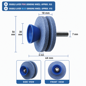 Nuevo afilador de cuchillas <span class=keywords><strong>para</strong></span> cortacésped de 2 capas, <span class=keywords><strong>piedra</strong></span> de <span class=keywords><strong>afilar</strong></span> abrasiva de 4 capas <span class=keywords><strong>para</strong></span> cuchillos y cabezales de afilado de cuchillas metálicas - Product Image 2