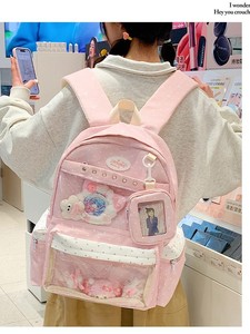 Mochila Kawaii Ita <span class=keywords><strong>Bag</strong></span> con Estampado, Mochila Escolar para Niña, Mochila Itabag para Mujer con Bolsillo Transparente, Bolso de Mujer, Mochila Ita - Product Image 4