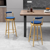 Chaise de bar américaine Y001, style moderne et simple, avec dossier en bois massif et fer forgé, tabouret de bar vintage à pieds hauts