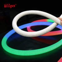Cordon lumineux néon tressé de qualité supérieure avec gaine en tissu, résistant à la poussière et aux rayures, flexible et torsadable pour installation complexe