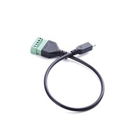 Cable de Extensión Micro USB de 5 Pines con Terminal Macho y Hembra, Negro, de Cobre, sin Soldadura, Accesorios de Conector