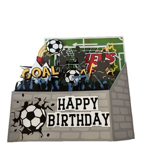 Pop Up Football Theme 3D Birthday Card Die Cut <b>Paper</b> Greeting Card For Soccer Fans Gift - Product Image 2