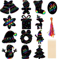Funky Scratch Art pour enfants magique arc-en-ciel couleur artisanat suspendus ornements Kit pour l'école bricolage artisanat activité Art projet fête faveur