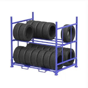 OEM warehouse storage stacking movable metal steel tube made truck tire storage tyre stillage rack