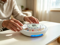 Dispensador Automático de Pastillas con Wi-Fi, 28 Días, Material ABS, Pantalla LCD Grande, Tapa Transparente, Gestión Mensual de Medicamentos, Uso Doméstico