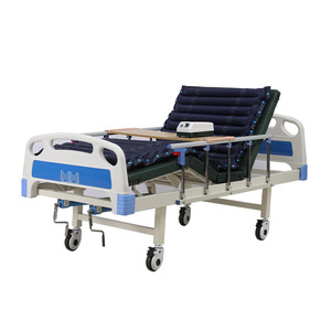 Cama de enfermería manual de doble manivela Haoyuan para pacientes mayores, uso doméstico y hospitalario, modelos azul y con acabado en madera. - Product Image 4