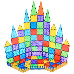 <span class=keywords><strong>60</strong></span> <span class=keywords><strong>pcs</strong></span> từ khối xây dựng gạch cho Trò chơi giáo dục rõ ràng nam châm xây dựng khối xây dựng playboards - Product Image 1