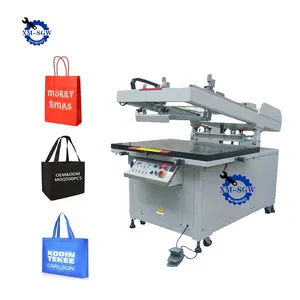 Hete Verkoop Platte Zeefdrukmachine Automatische Flat Screen Printer Schuine Arm Serigrafie Automatisch