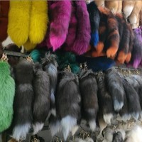 Llaveros de Cola de Mapache y Zorro de 40cm al por Mayor, Colas de Zorro Baratas para Decoración, Llaveros de Cola de Zorro Grandes, Peludos y Esponjosos
