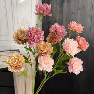 Fleur de pivoine artificielle Mu Jinxi, branche unique, fleur en soie, décoration de mariage, ornement pour la maison, décoration de salon - Product Image 2