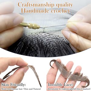 <span class=keywords><strong>Baffi</strong></span> e Barba <span class=keywords><strong>Finti</strong></span> <span class=keywords><strong>Realistici</strong></span> in Capelli Umani con Pizzo Invisibile Fatti a Mano per Cosplay Casual e Costumi di Halloween Barba Nera - Product Image 3
