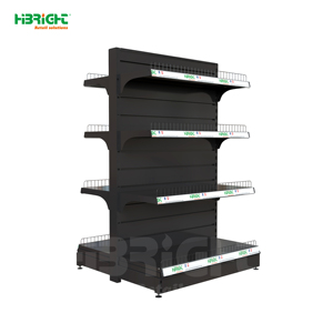 <b>Wood</b> Grain Supermarket Shelf 4 Tier Retail Display Rack Freestanding Grocery Store <b>Shelving</b> - Product Image 5