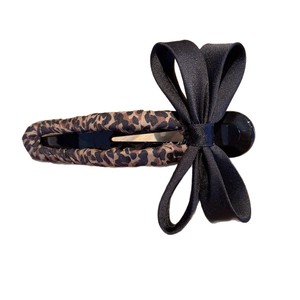 Pince à cheveux rétro à imprimé léopard, design nœud, pince bec de canard pour femme, accessoires de mode - Product Image 6