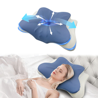 Oreiller ergonomique en mousse à mémoire de forme pour le soutien du cou avec tissu antibactérien, soulagement de la douleur au cou, design moderne, motif feuillage