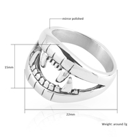 Bague punk Hip Hop Rock, bijoux d'halloween vampire Fang de haute qualité