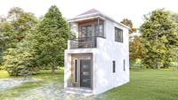 Villa moderne de luxe préfabriquée modulaire extensible à deux étages avec 2 chambres à coucher, à faible coût