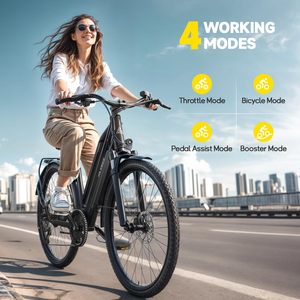 4 modalità 7 velocità elettrico City Bike ricarica rapida integrata antifurto artistico sicuro batteria elettronica al litio - Product Image 1